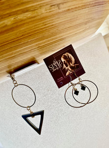 Hoop Earrings Set -with Attachable Charm Pendant