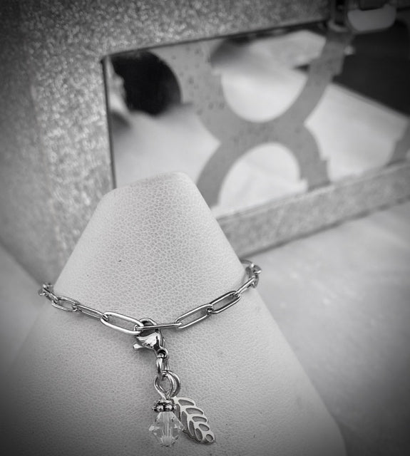 Paperclip Anklet- STRONG Stainless Steel with Dragonfly Charm, your choice of colour. Bracelet Version too!