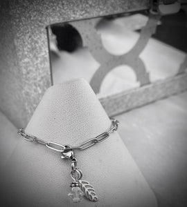 Paperclip Anklet- STRONG Stainless Steel with Dragonfly Charm, your choice of colour. Bracelet Version too!