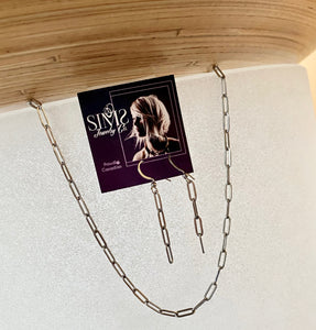Paperclip everyday Necklace - Stainless Steel 18”